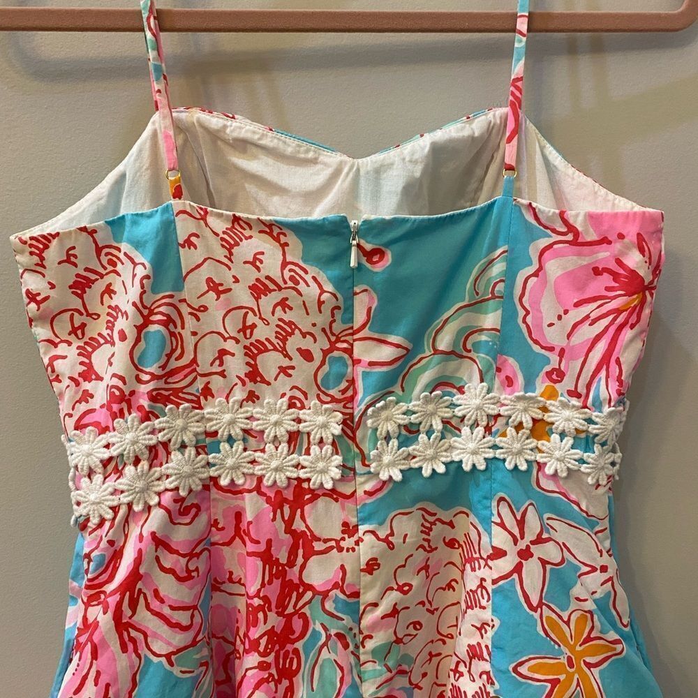 Lilly Pulitzer Lenore Lolita With Sunglow Breakwater Blue Strap Sun Dress Size 4 - Picture 10 of 12